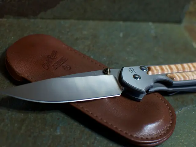 Here we can see a knife and leather object.